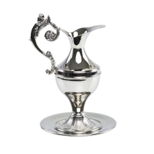 Vrč in podstavek za krščevanje (srebrn, 24 cm)