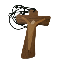 Lesen križ intarzija obesek manjši