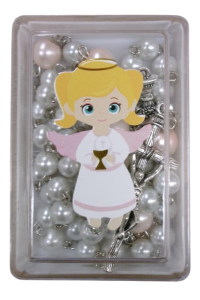 Rožni venec obhajilo v škatlici (roza)