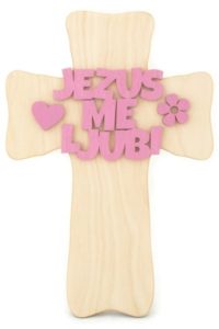 Križ Jezus me ljubi (roza) 775 Basileus